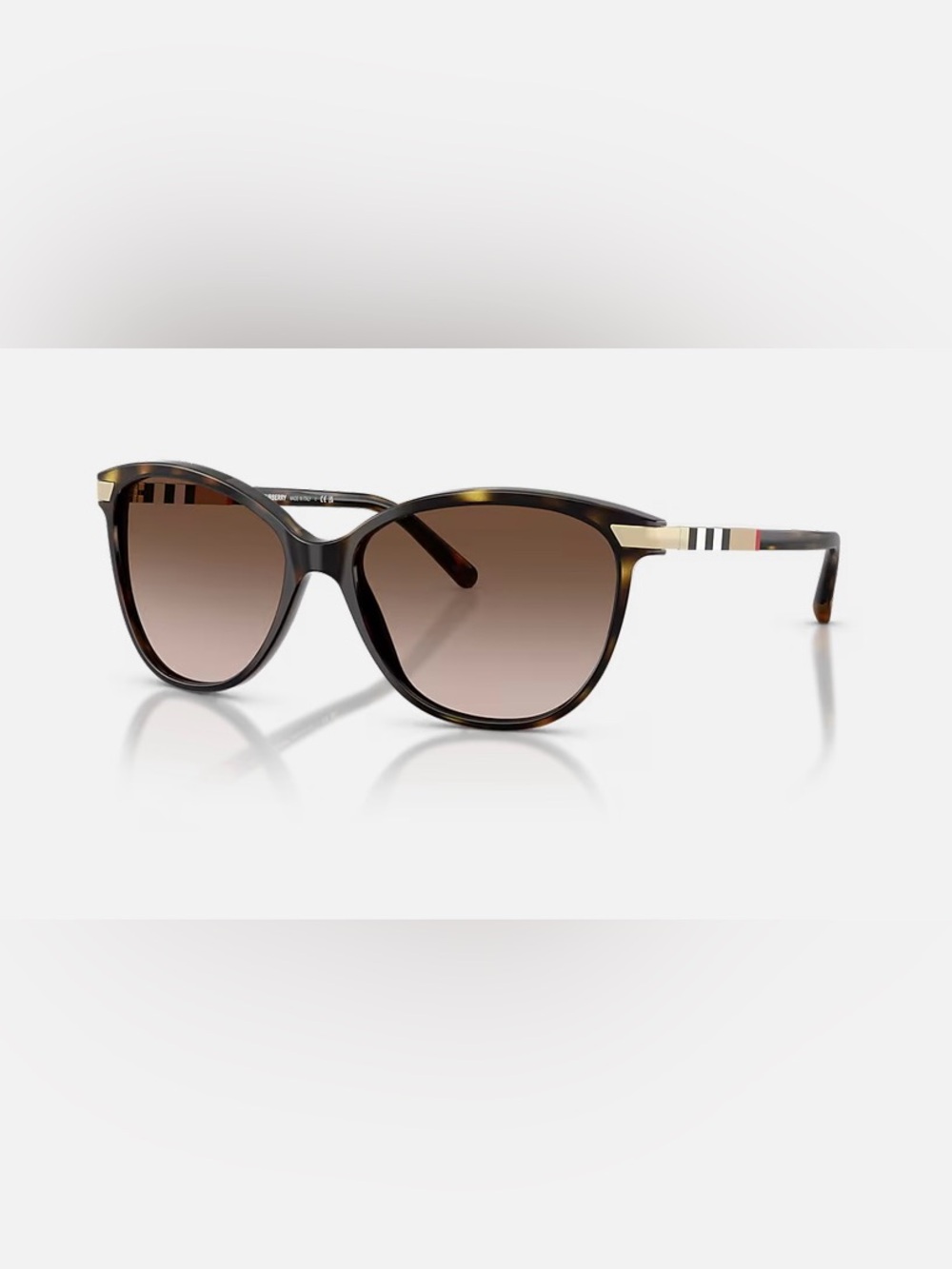 Burberry Havana Cat-Eye Sunglasses with Brown Gradient Lenses